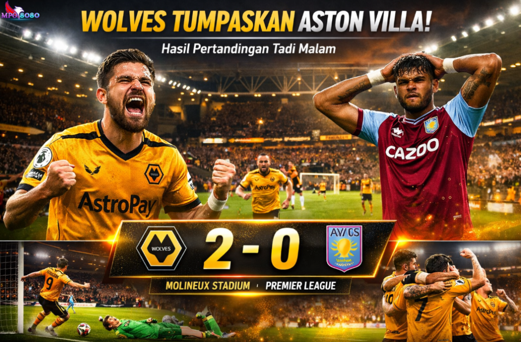 Aston Villa Tumbang 2-0 di Molineux