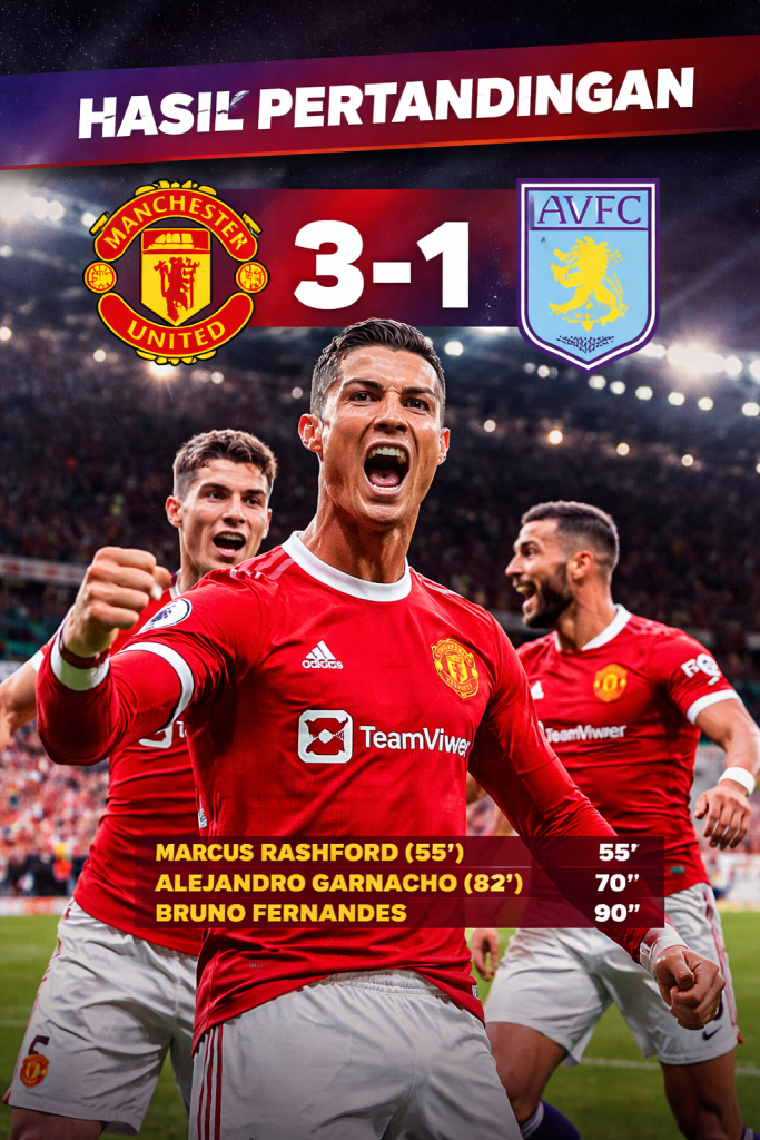 Hasil Pertandingan Manchester United vs Aston Villa 