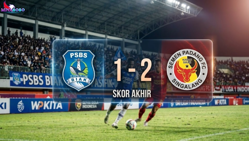 Pemain PSBS Biak vs Semen Padang Liga 1