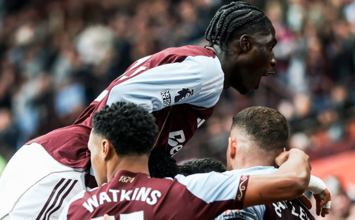 Selebrasi gol Aston Villa ke gawang West Ham United