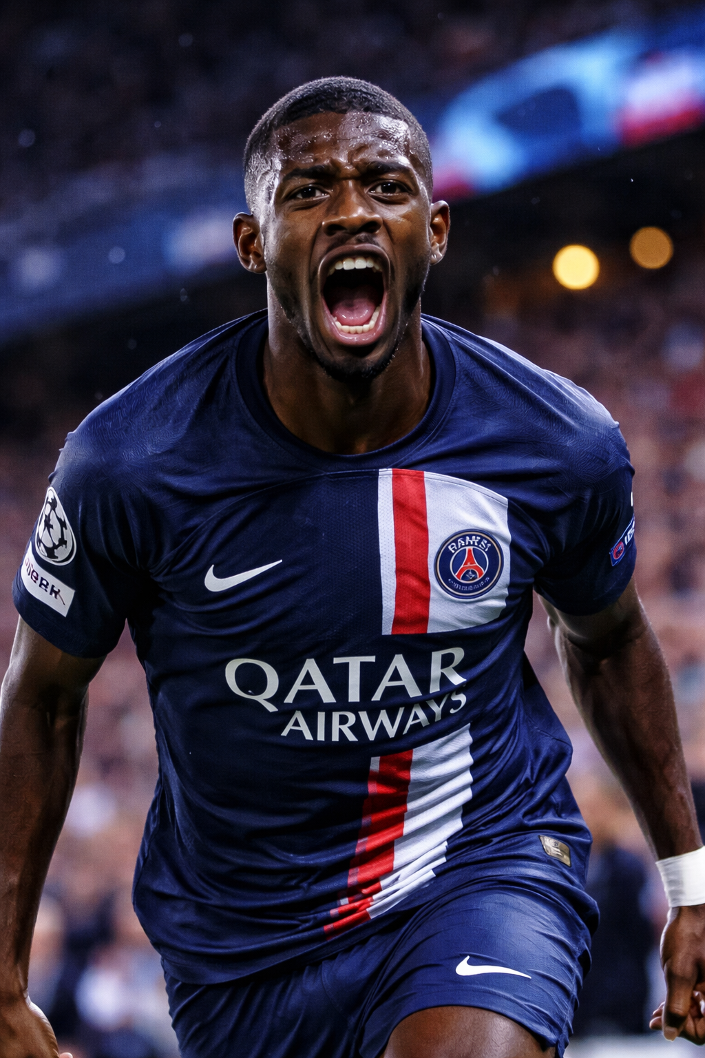 Ousmane Dembele dalam laga PSG
