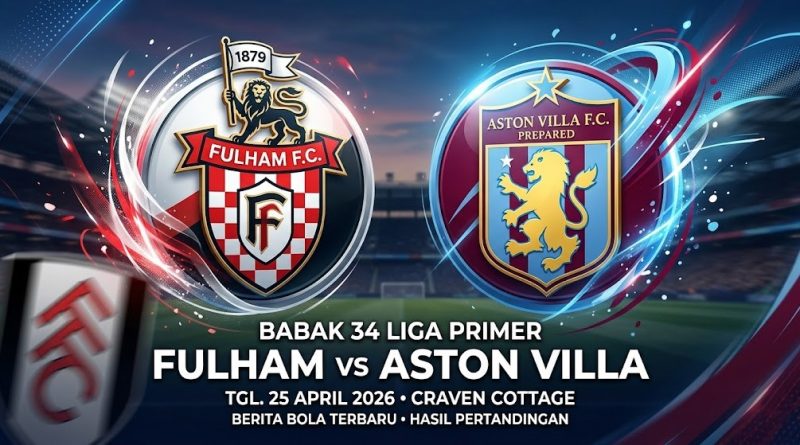Fulham vs AstonVilla: Pertempuran Strategis di Babak 34 Liga Primer