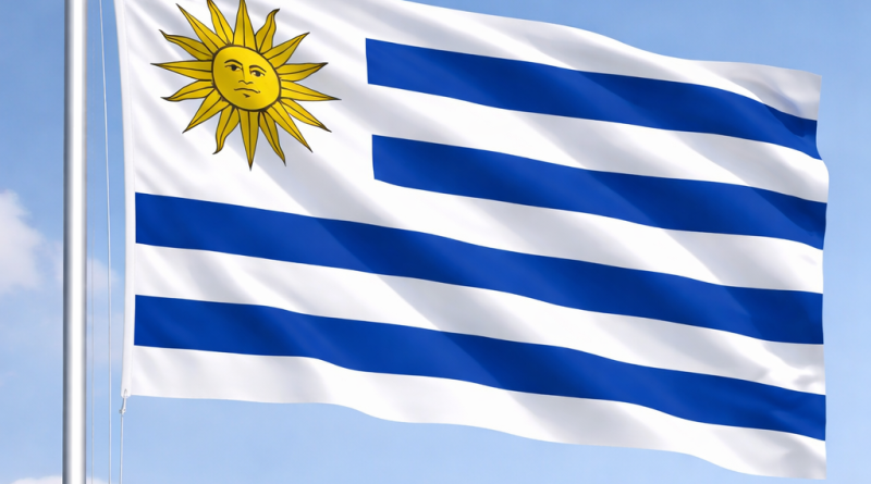 Bendera Uruguai Berkibar